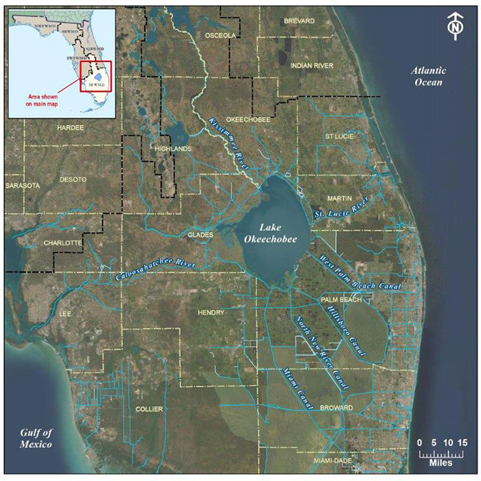 Lake Okeechobee map view